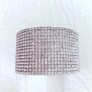 Cuff pave’ Style Bracelet Silver~2 1/2” thick, stunning on wrist.